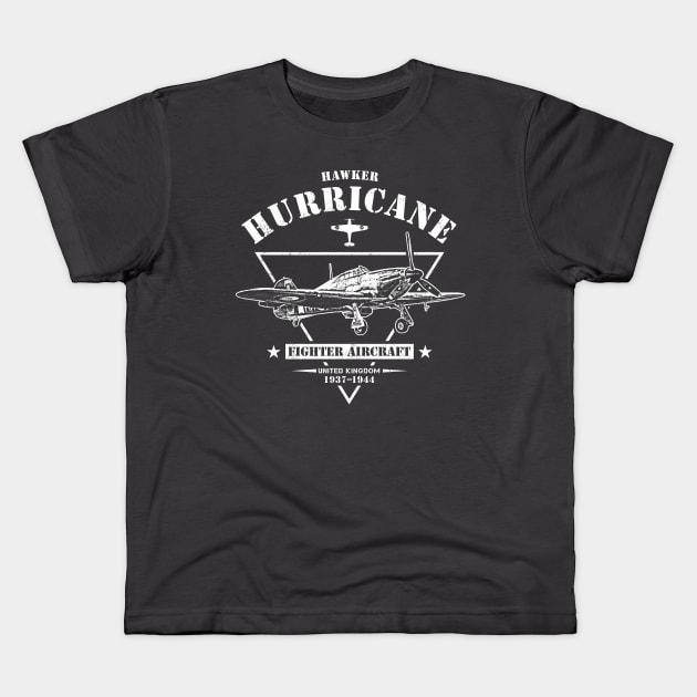 Hawker Hurricane WW2 Fighter Aircraft Kids T-Shirt by Military Style Designs